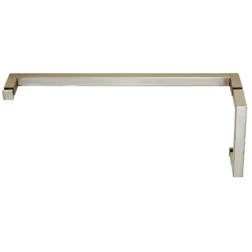 CRL SQ8X18BN Brushed Nickel "SQ" Series Combination 8" Pull Handle 18" Towel Bar