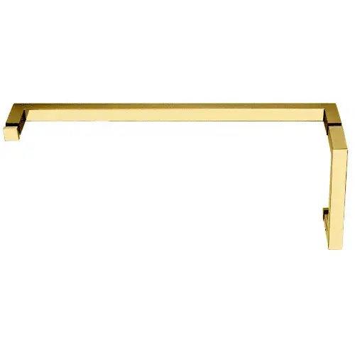 CRL SQ6X18ULBR Unlacquered Brass "SQ" Series Combination 6" Pull Handle 18" Towel Bar