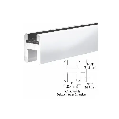 CRL SQH980BA Brite Anodized Flat/Flat Profile Deluxe Shower Door Header Kit - 95"