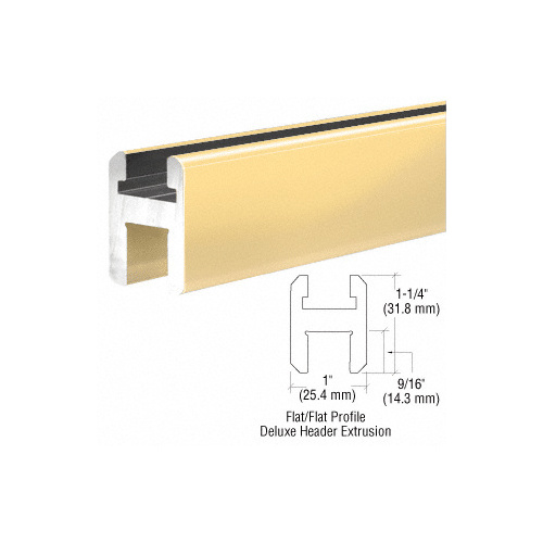 Brite Gold Anodized Flat/Flat Profile Deluxe Shower Door Header Kit - 95"