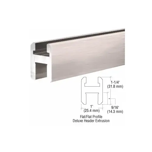 CRL SQH980BN Brushed Nickel Flat/Flat Profile Deluxe Shower Door Header Kit - 95"