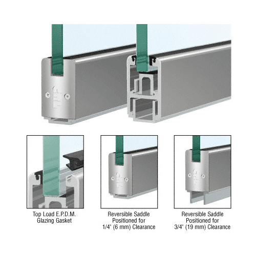 Satin Anodized 2-5/16" x 120" Length Low Profile Sidelite Rail With Saddle 120" Stock Length