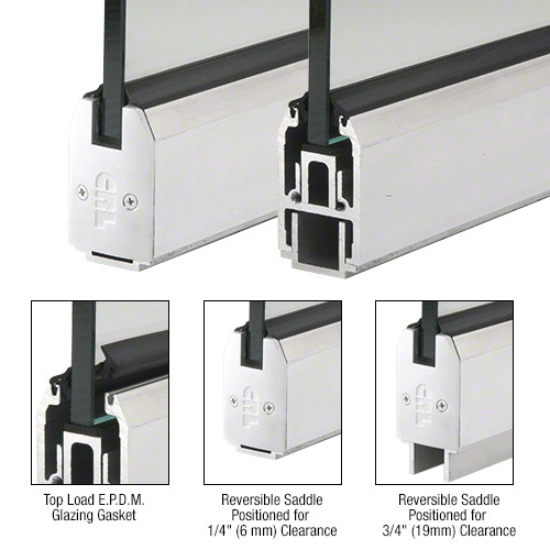 Satin Anodized 2-5/16" x 240" Length Low Profile Tapered Sidelite Rail With Saddle