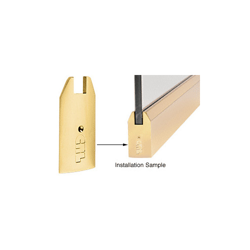 Polished Brass 4" Tapered End Cap for Wedge-Lock Sidelite Rails and 3/4" Glass