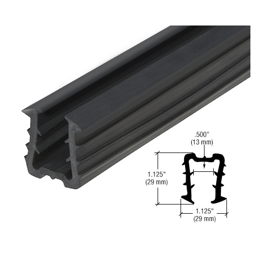 CRL SRF1513PV Roll Form Cap Rail Black Rubber Insert for 1/2" and 5/8" Monolithic Glass and 9/16" Laminated Glass