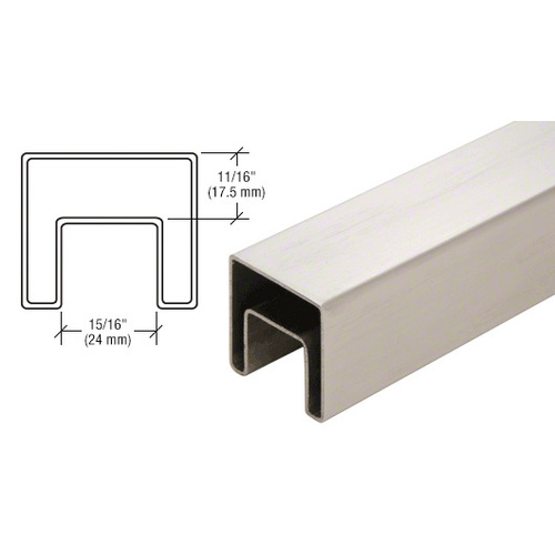 CRL SRF15BS 316 Brushed Stainless 1-1/2" Square Roll Formed Cap Rail - 19'-8"