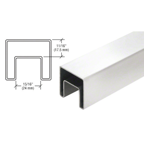 CRL SRF15PS 316 Polished Stainless 1-1/2" Square Roll Formed Cap Rail - 19'-8"