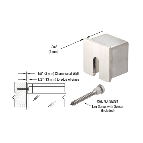 CRL SRF15SECBS 316 Brushed Stainless Steel Stabilizing End Cap for 1-1/2" SRF15 Series Roll Form Cap Railing