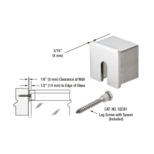 CRL SRF20SECPS 316 Polished Stainless Steel Stabilizing End Cap for 2" SRF20 Series Roll Form Cap Railing