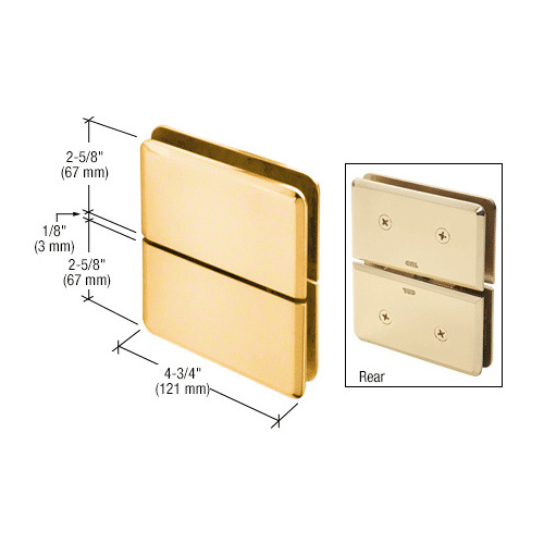 CRL SRPPH02GP Gold Plated Senior Prima 02 Series Glass-to-Glass Mount Hinge