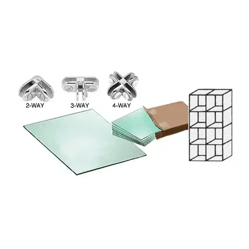 8 Cube Single Sided Tempered Glass Displayer with Chrome Connectors