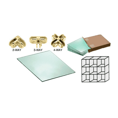9 Cube Single Sided Tempered Glass Displayer with Brass Connectors