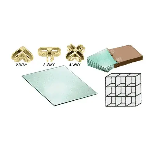 9 Cube Single Sided Tempered Glass Displayer with Brass Connectors