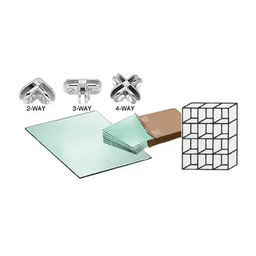 12 Cube Single Sided Tempered Glass Displayer with Chrome Connectors