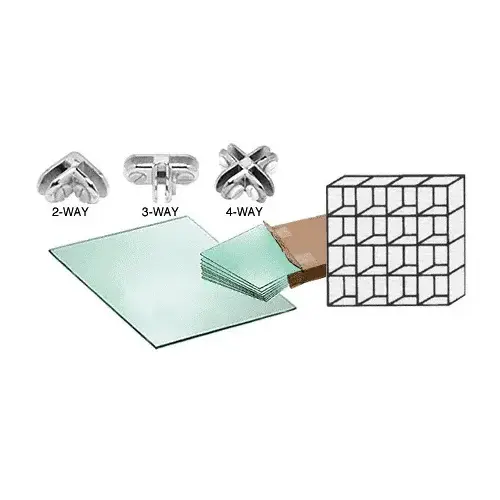 CRL SS44CH 16 Cube Single Sided Tempered Glass Displayer with Chrome Connectors