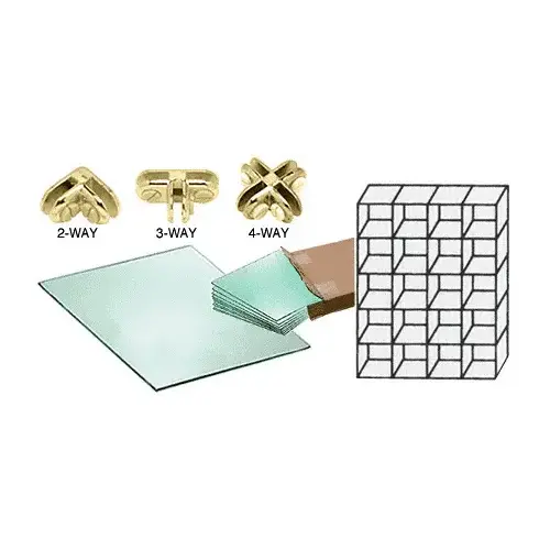 CRL SS45BR 20 Cube Single Sided Tempered Glass Displayer with Brass Connectors