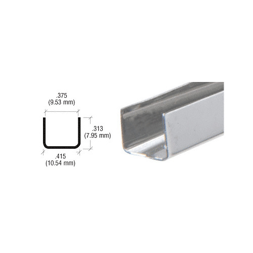 Stainless Steel 3/8" U-Channel  84" Stock Length - pack of 25