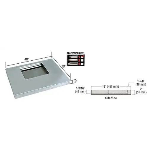 Brushed Stainless 48" Wide x 18" Deep Level 1 Protection Stainless Steel Shelf with Deal Tray