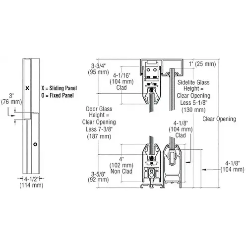 Satin Anodized SSR Bottom Rolling Sliding Door System XO/OX