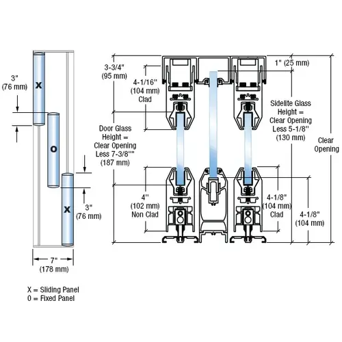 Satin Brass SSR Bottom Rolling Sliding Door System XOX