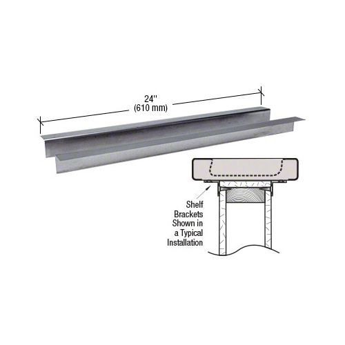 Brushed Stainless Steel 24" Shelf Brackets