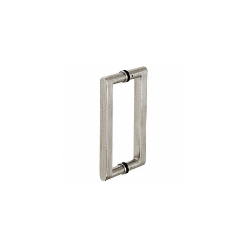 Brushed Stainless 24" Glass Mounted Square Back-to-Back Pull Handle