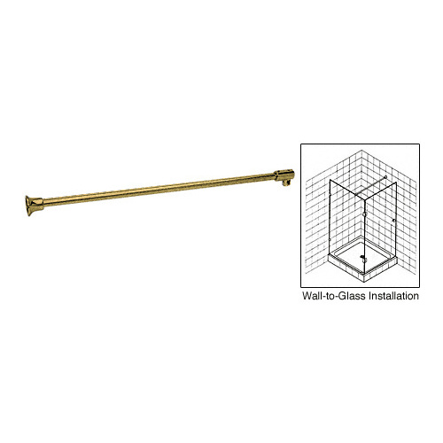 Antique Brass Frameless Shower Door Fixed Panel Wall-To-Glass Support Bar for 3/8" to 1/2" Thick Glass