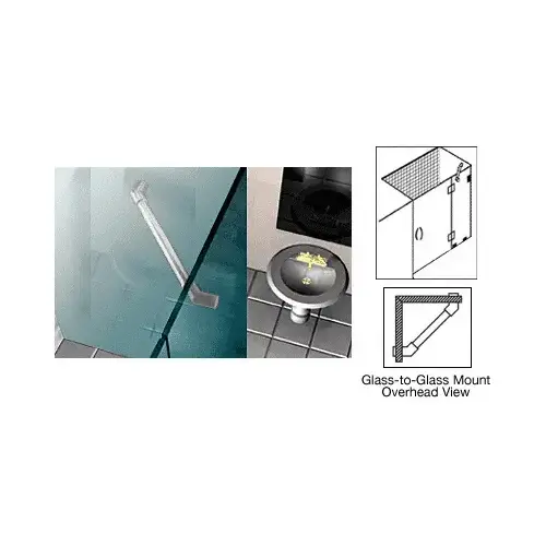 Satin Chrome 39" Thru-Glass To Glass Mounted Support Bar