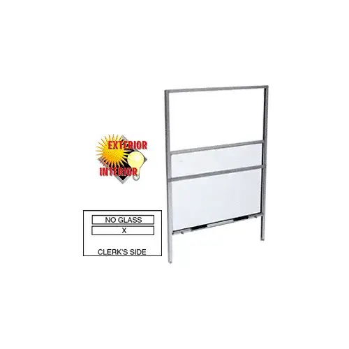CRL SW1400A Satin Anodized Vertical Sliding Service Window for Surface or Pocket Installations with 1/4" Vinyl Glazing - No Screen