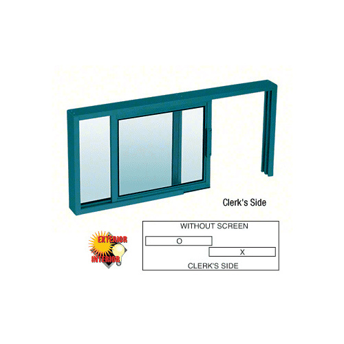 Custom Powder Painted Horizontal Sliding Service Window XO or OX Format with 1/4" Glass Only - No Screen