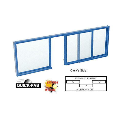 Custom Powder Painted Horizontal Sliding Service Window OXO Format with 1/8" Insulating No Screen