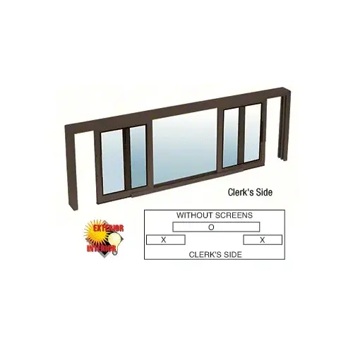 Duranodic Bronze Horizontal Sliding Service Window XOX Format with 1/2" Insulating Glass No Screen