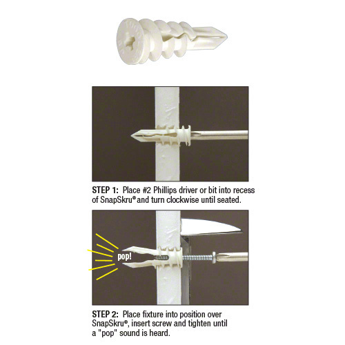 SnapSkru Self-Drilling Drywall Regular Anchors - pack of 100