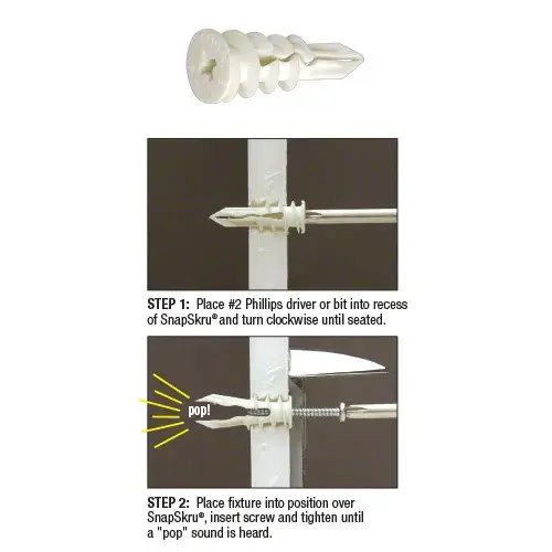 Toggler TA3001-XCP100 SnapSkru Self-Drilling Drywall Regular Anchors - pack of 100