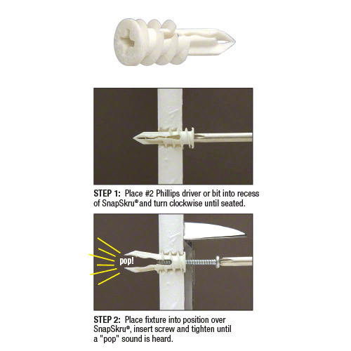 Toggler TA3003 SnapSkru Self-Drilling Drywall Mini Anchors