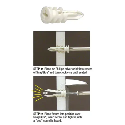 SnapSkru Self-Drilling Drywall Mini Anchors - pack of 100