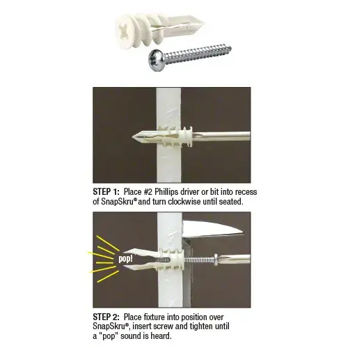 Toggler TA3003S SnapSkru Self-Drilling Drywall Mini Anchors with Screws