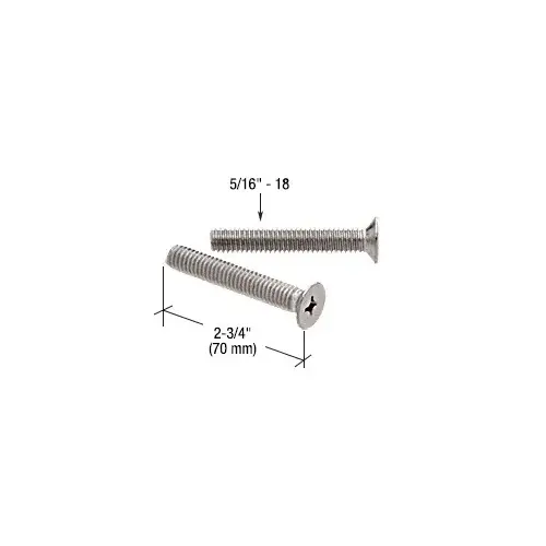 CRL TB4CH 5/16"-18 x 2-3/4" Through-Bolts for 1-3/4" Thick Door Pull Mounting Pair Satin Anodized