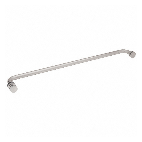 Satin Chrome 24" Towel Bar with Contemporary Knob