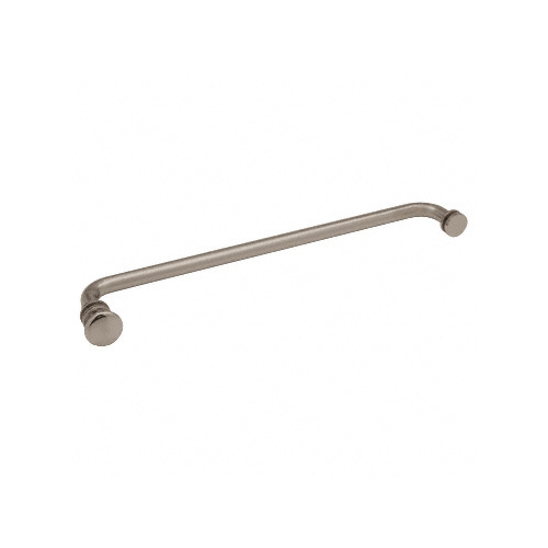 CRL TBCT18BN Brushed Nickel 18" Towel Bar with Traditional Knob