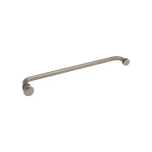 CRL TBCT18BN Brushed Nickel 18" Towel Bar with Traditional Knob