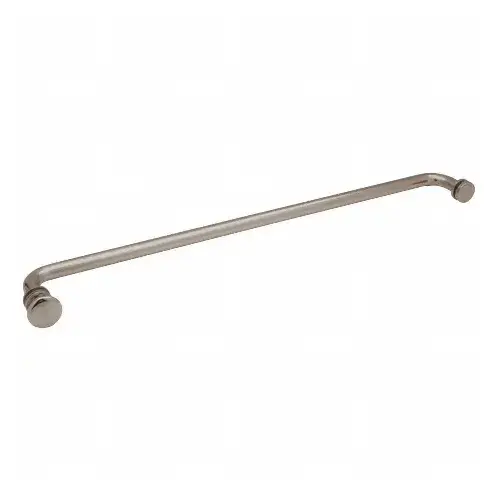 CRL TBCT24BN Brushed Nickel 24" Towel Bar with Traditional Knob