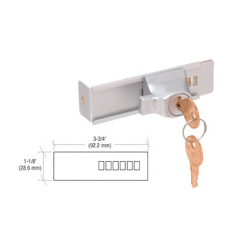 CRL TDK7AKA Aluminum Stick-On Showcase Lock - Keyed Alike Satin Anodized