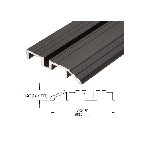 CRL TH0T2DUSL Black/Bronze Anodized 120" Length Bottom Guide Half Threshold for OT Series Top Hung Sliders and Bi-Fold Doors