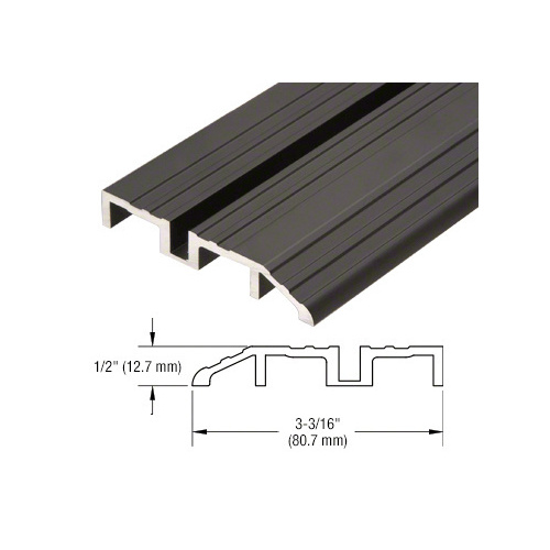 CRL TH0T2DUCL Black/Bronze Anodized Custom Length Bottom Guide Half Threshold for OT Series Top Hung Sliders and Bi-Fold Doors