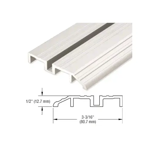 Satin Anodized 240" Length Bottom Guide Half Threshold for OT Series Top Hung Sliders and Bi-Fold Doors Sliders and Bi-Fold Doors