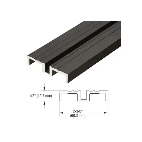 Black/Bronze Anodized Custom Length Bottom Guide Half Threshold for OT Series Top Hung Sliders and Bi-Fold Doors