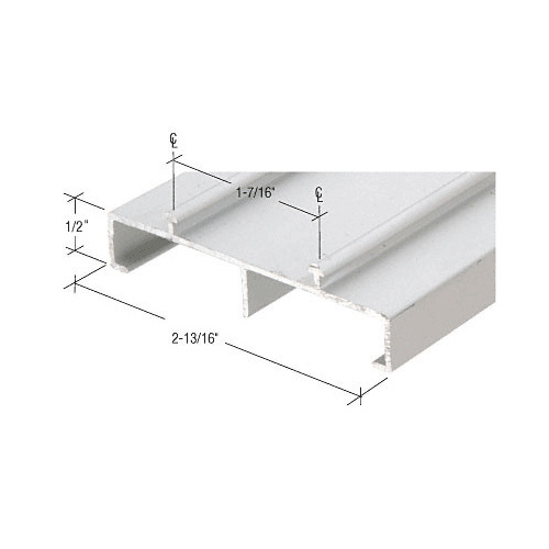 Satin Anodized 2-13/16" Deep Mirror Door Track- 12' Long - 144" Stock Length