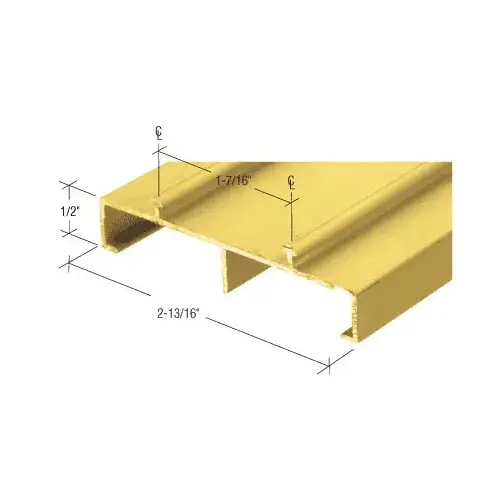 Satin Gold Anodized 2-13/16" Deep Mirror Door Track - 12' Long - 144" Stock Length