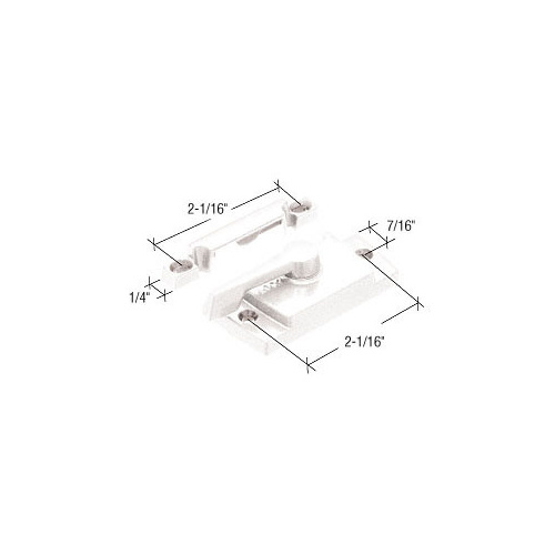 White Sash Lock with Lugs - 7/16" Backset 2-1/16" Mounting Holes